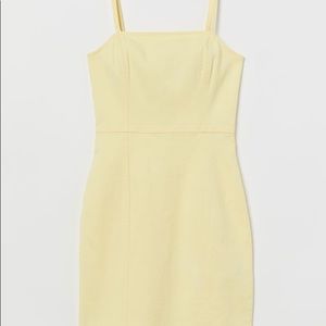 H&M yellow denim dress